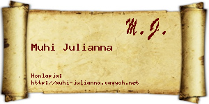 Muhi Julianna névjegykártya